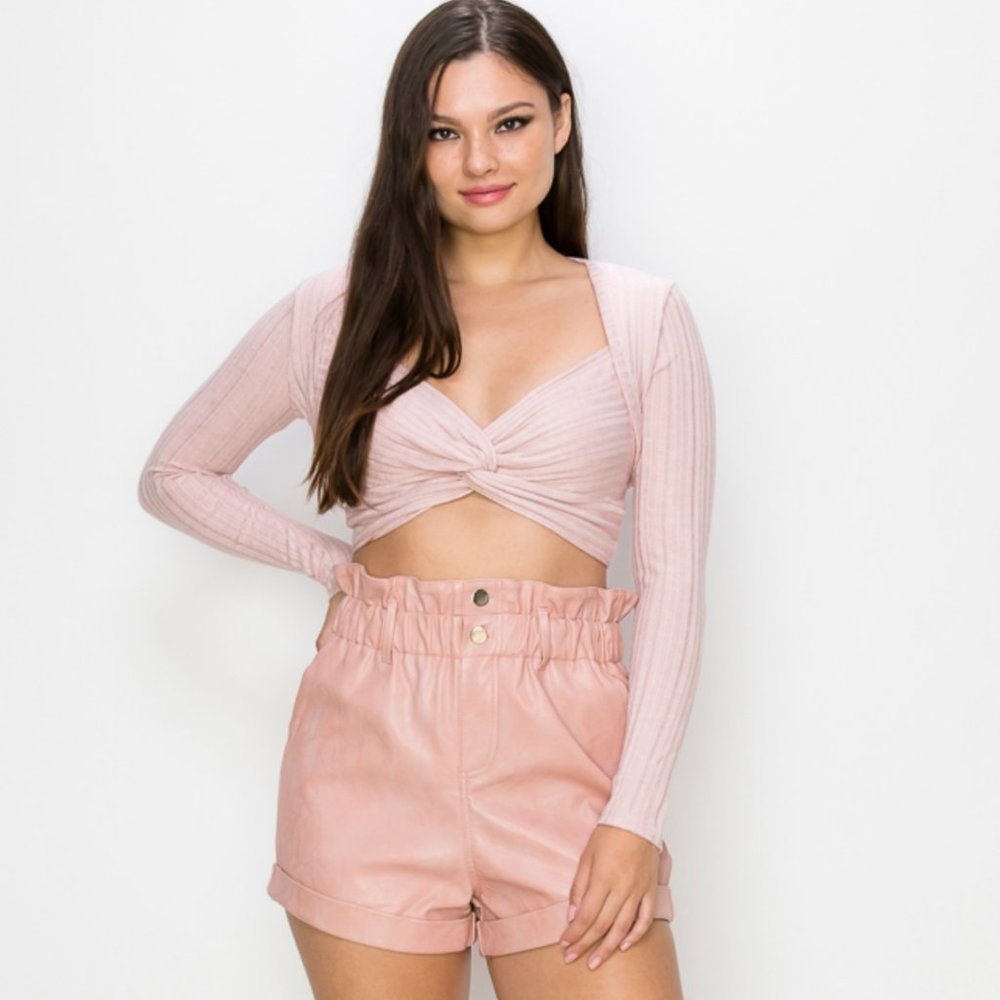 Twisted Rib Top Cardigan Set